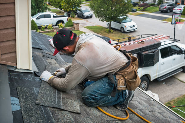 Professional Roof Replacement technician working in East Pharsalia, NY